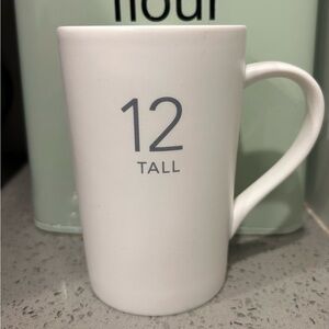 Starbucks Tall white ceramic gray letter